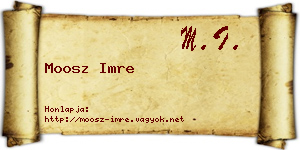 Moosz Imre névjegykártya